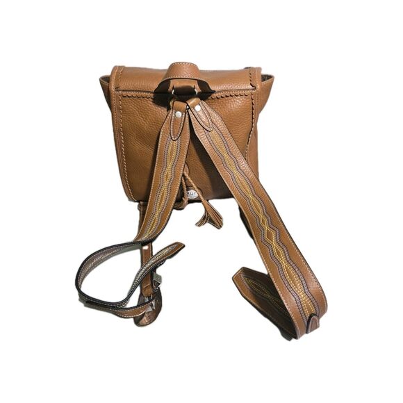 Will Leather Goods Lubbock Backpack Tan Leather Western Silver Buckle Embroidery main image 13